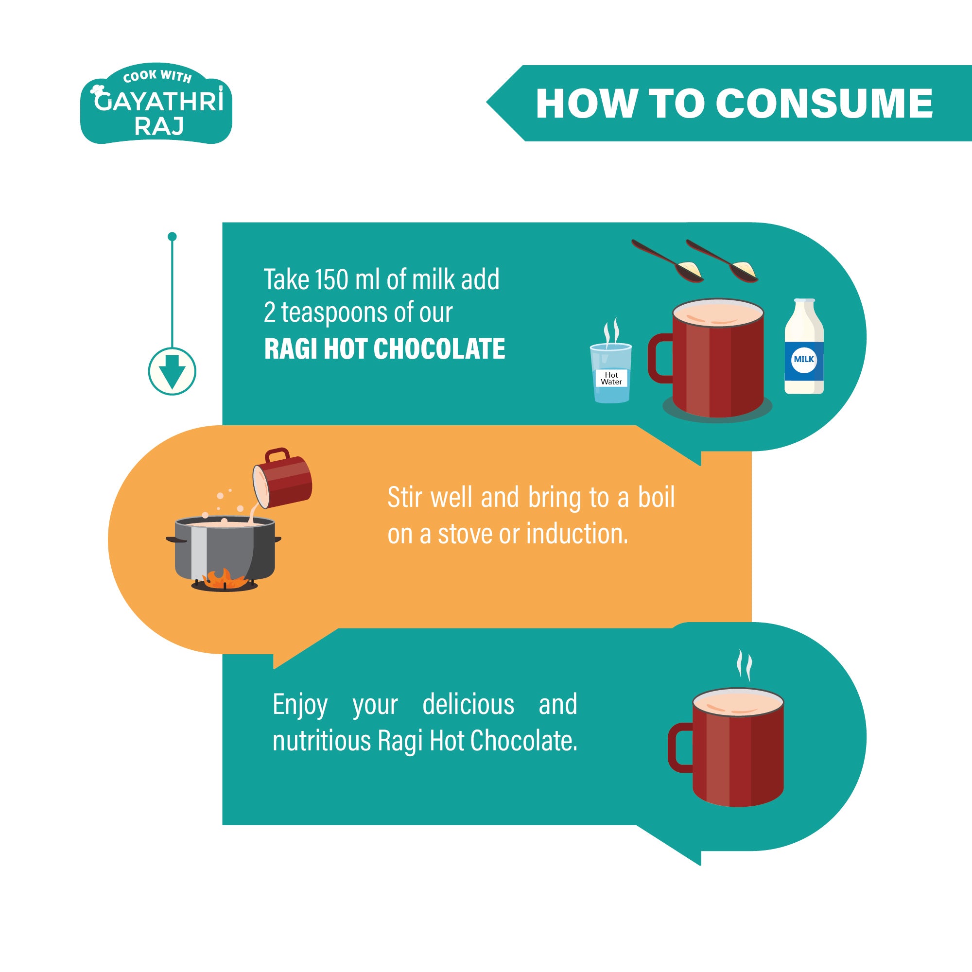 Ragi Hot Chocolate – Wholesome Chocolatey&Guilt free - 100g